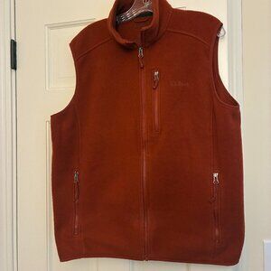 Men's LLBean Fleece Vest - Size Medium - Rust Color